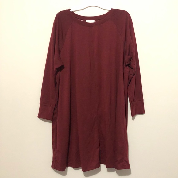Bobbie Brooks Tops - Lace Long Sleeve Bobbie Brooks Plus Size Maroon
